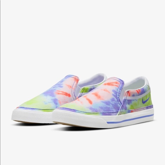 Nike Court Legacy Print Tie Dye Slip On Sneaker - Picture 2 of 15
